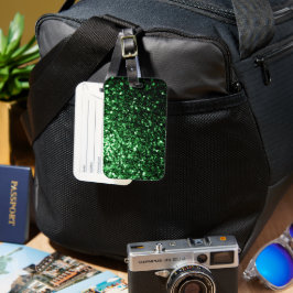 Mörkgrön falsk glittergnistrar bagagebricka