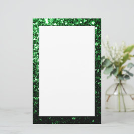 Mörkgrön falsk glittergnistrar brevpapper