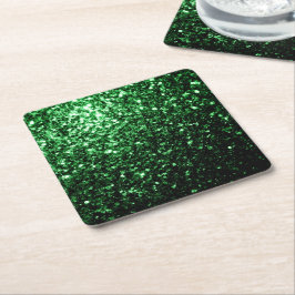 Mörkgrön falsk glittergnistrar underlägg papper kvadrat