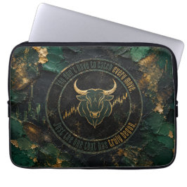 Mörkgrön färg Grunge-tjurdesign Laptop Fodral