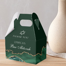 Mörkgrön Guld Bar Mitzvah Personlig Fest Presentaskar