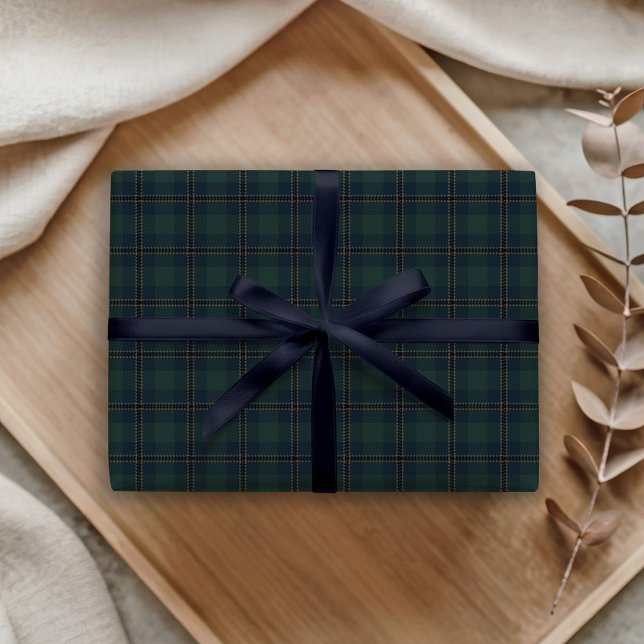 Mörkgrön Navyblå Tartan Rutig Polotröja Equestrian Presentpapper (Skapare uppladdad)