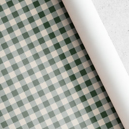 Mörkgrön och beige Buffalo-rutig jul Presentpapper