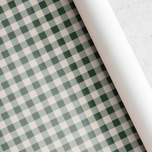 Mörkgrön och beige Buffalo-rutig jul Presentpapper (Skapare uppladdad)