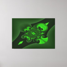 Mörkgrön och Lime Spiralvåg Canvastryck