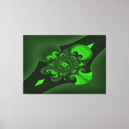 Mörkgrön och Lime Spiralvåg Canvastryck
