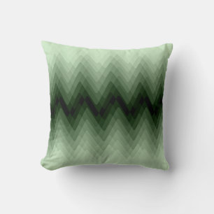 Mörkgrön och mint zigzag. kudde