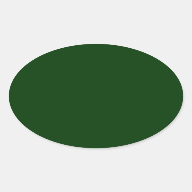 Mörkgrön Ovalt Klistermärke (Framsida)