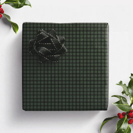 Mörkgrön rutig enkel julfirande presentpapper