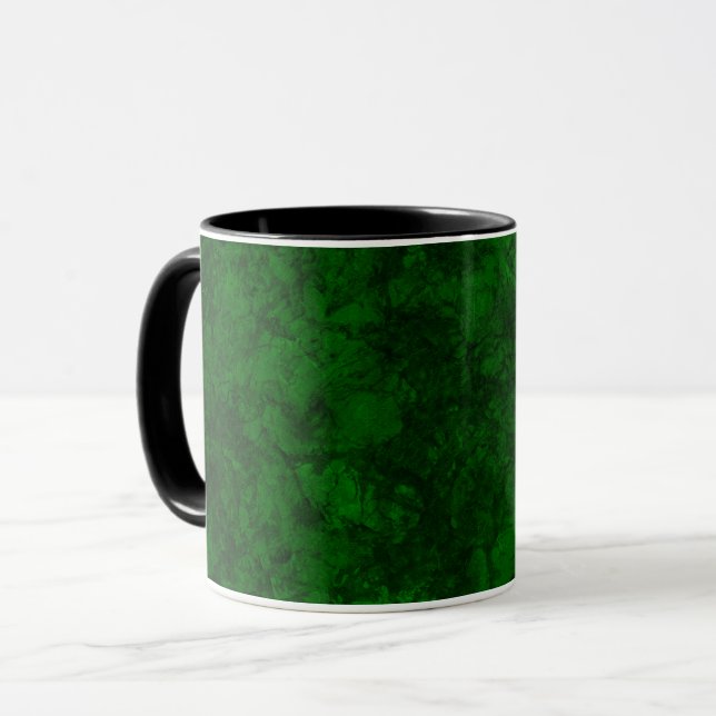 Mörkgrön texturerad struktur suede marmor granit s mugg (Framsida vänster)