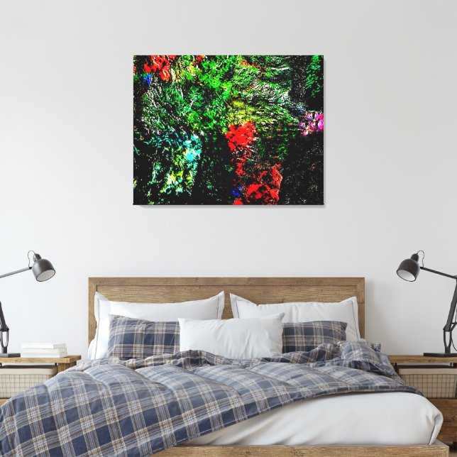 Mörkgrön texturerad utsträckt canvastryck, djärv  canvastryck (Insitu (sovrum))