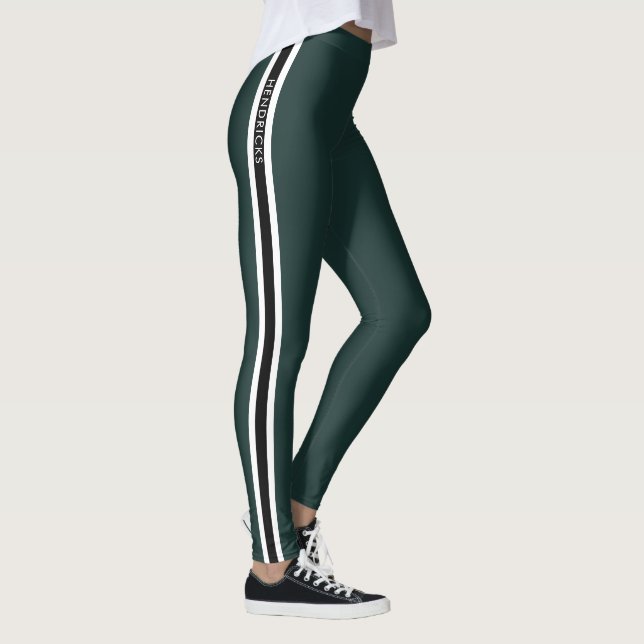 Mörkgröna moderna minimalistiska snygga atletiska leggings (Höger)