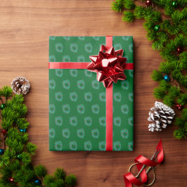 Mörkgröna och färgglada julkransar presentpapper
