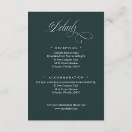 Mörkgrönt skript Detaljer Inneslutningskort Tilläggskort