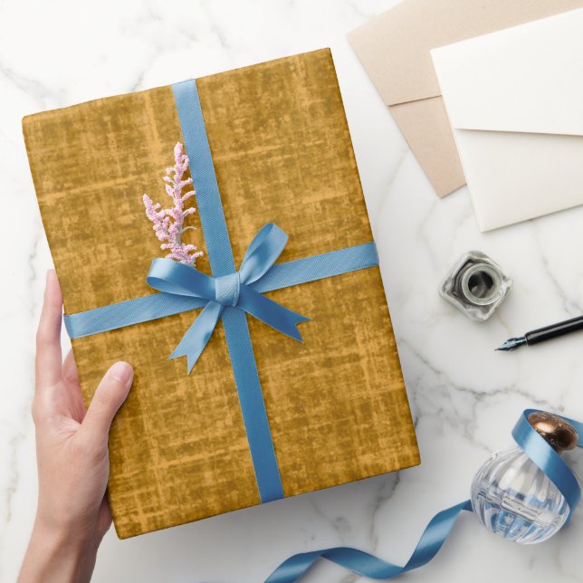 Mörkgul linne presentpapper (Gifting)