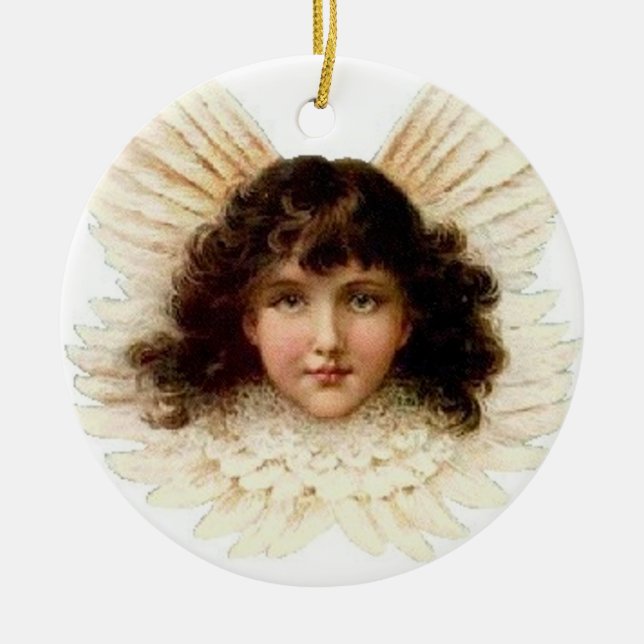 Mörkhårig ängel - Ornament (Framsidan)