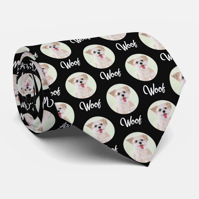 Morkie Black Tie Rund Bild Slips (Rullad)