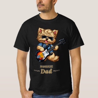 Morkie Dad Rock Star Guitar Dog Gift T Shirt
