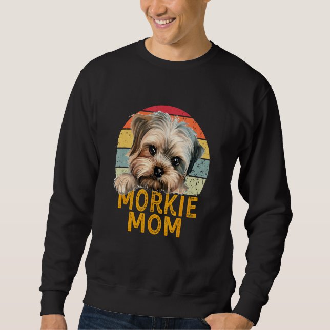 Morkie Dog Mom Retro  Dogs My Cardio Dog Lång Ärmad Tröja (Framsida)