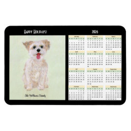 Morkie Flexible 2026 Calendar Magnet