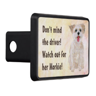 Morkie Funny Watch Out Trailer Hitch Cover Dragkroksskydd