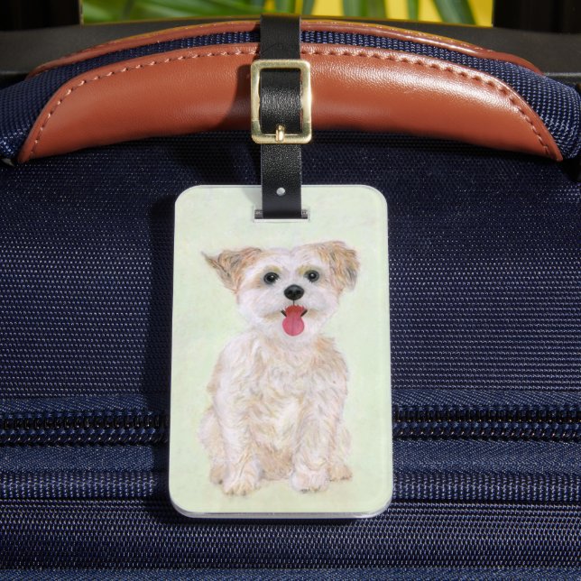 Morkie Hund Bagage Tag Bagagebricka (Framsida Insitu 2)