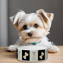 Morkie Hund Bowl med bone