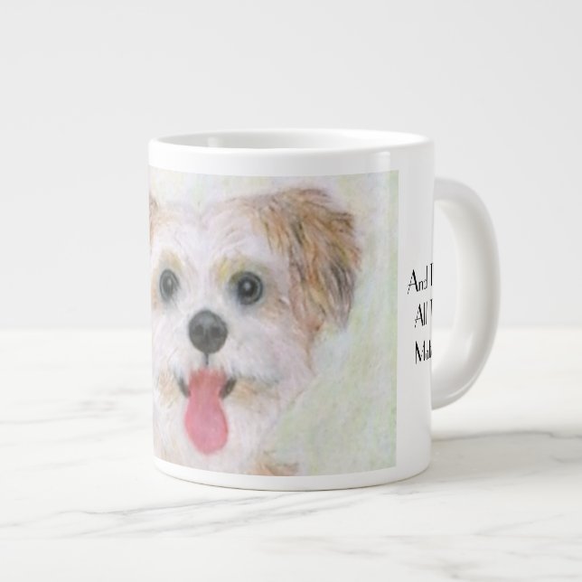 Morkie Hund Close Jumbo Coffee Mugg (Framsida höger)