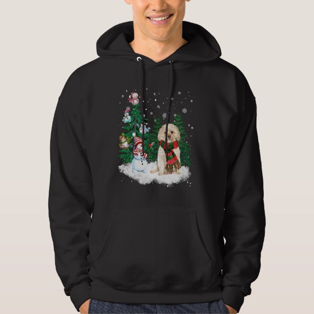 Morkie Hund jul Snögubbe Julafton Träd Pajama Hoodie (Framsida)