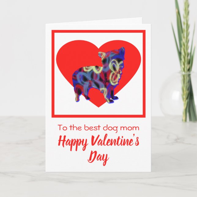 Morkie Hund Red Valentine Day Greeting Card Tack Kort (Framsida)