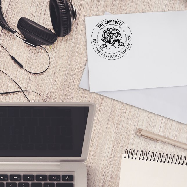 Morkie Hund Returadress Stämpel (Skapare uppladdad)