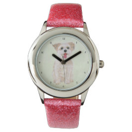 Morkie Hund Rosa Watch Armbandsur