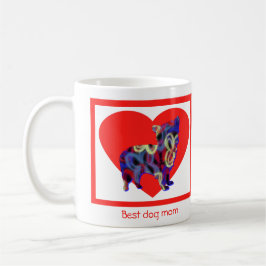 Morkie Hund Silhouette Valentines day Red Heart Kaffemugg