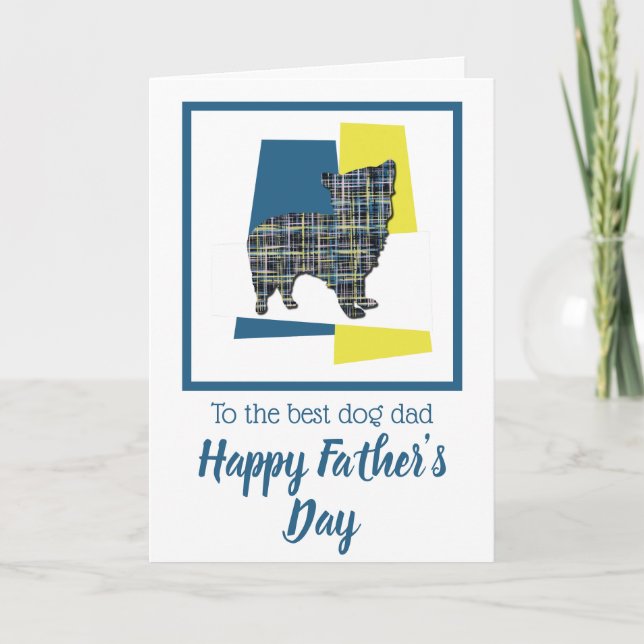 Morkie Hund Siluett TriColour Fars dag-kort Kort (Framsida)