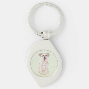 Morkie Hund Virvel Nyckelring