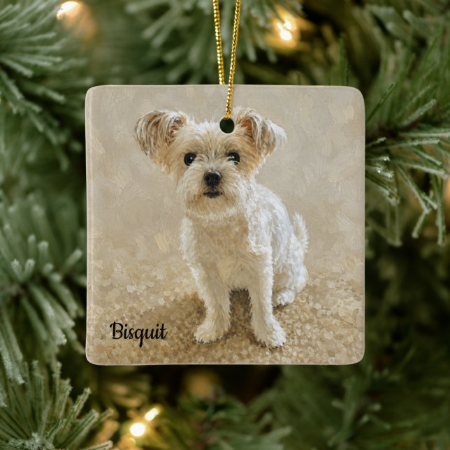 Morkie Kärlek INTE Yorkie  Julgransprydnad Keramik (Träd)
