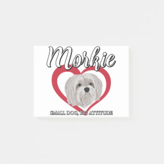 Morkie - Liten Hund Big Attitude 3 Post-it Block