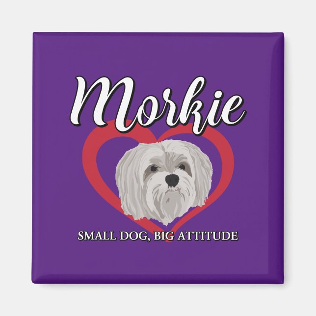 Morkie - Liten hund, stort sinne - 3 Magnet (Framsidan)