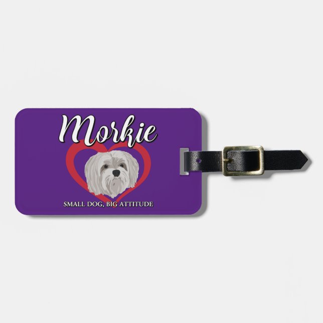 Morkie - Liten hund, stort sinnelag - 3 Bagagebricka (Horisontell Framsida)