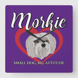 Morkie - Liten hund, stort sinnelag - 3 Fyrkantig Klocka