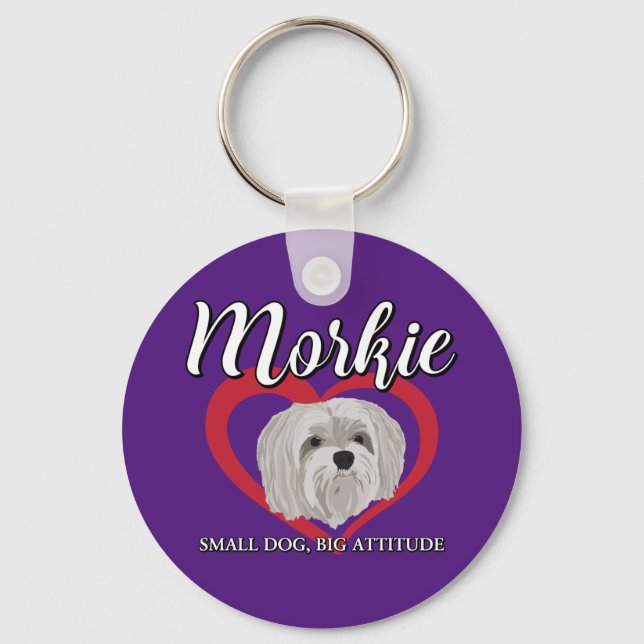 Morkie - Liten hund, stort sinnelag - 3 Nyckelring (Framsida)