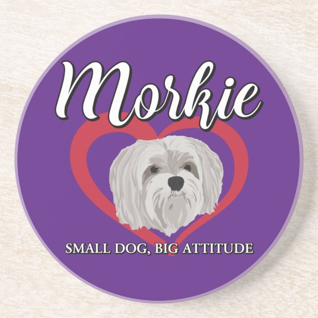 Morkie - Liten hund, stort sinnelag - 3 Underlägg (Framsidan)