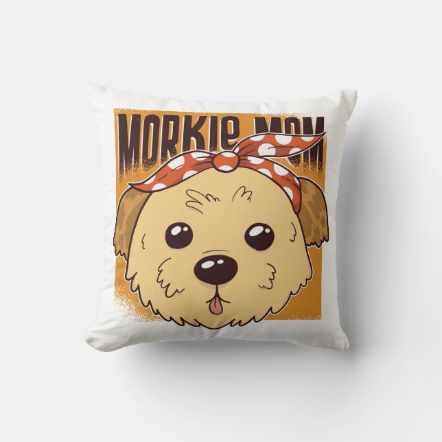 Morkie Mamma Design Kudde (Framsida)