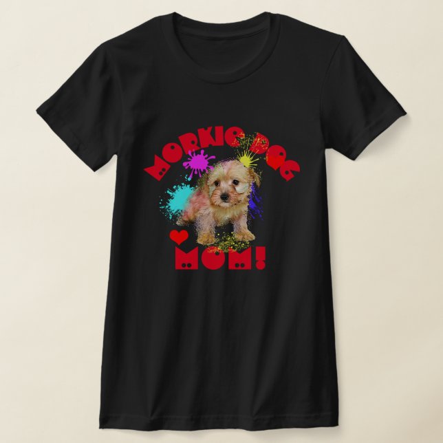 Morkie Mamma Hund älskare Bästa Hund Mamma T Shirt (Laydown)