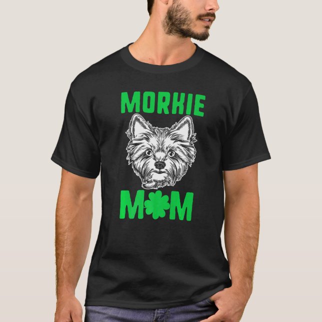 Morkie Mamma St Patricks Yorkshire Maltese Terrier T Shirt (Framsida)