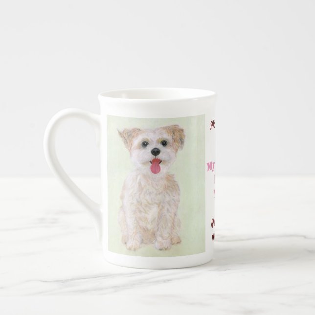 Morkie Säg Vad Du Vill Kina Mugg Benporslin Mugg (Vänster)