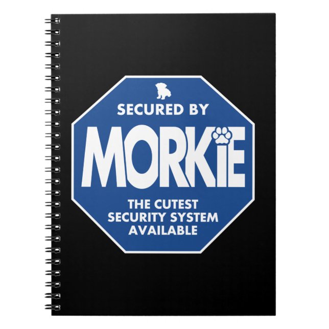 Morkie-Säkerhet-Blå Anteckningsbok (Framsidan)