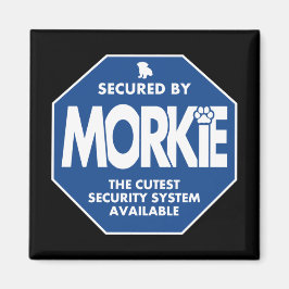 Morkie-Säkerhet-Blå Magnet