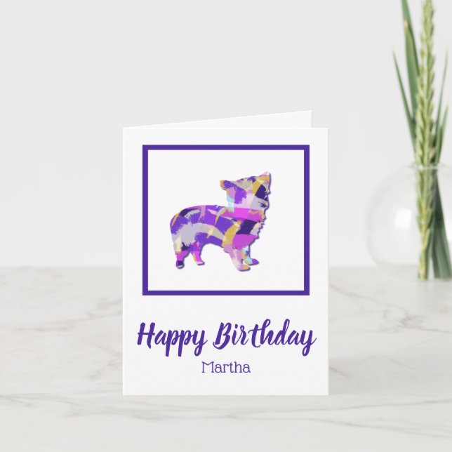 Morkie Terrier Hund Silhouette PPY&B Birthday Kort (Framsida)
