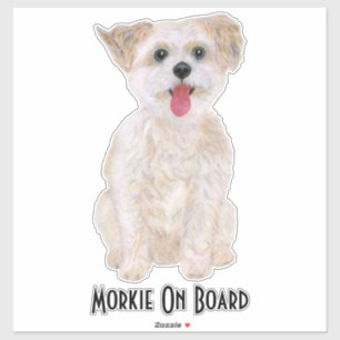 Morkie Vinyl Sticker med text Klistermärken